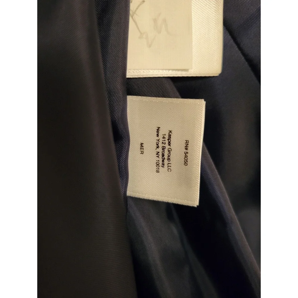 Anne Klein Sz Large Jacket Cropped Polka Dot Navy/White Ruffle 3/4 Sleeve NWT E3 - Picture 12 of 14